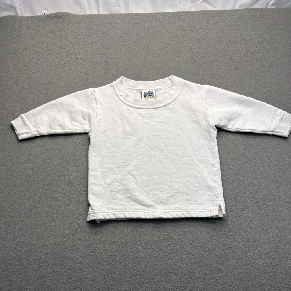 Kid Tee Stephen Joseph White Long Sleeve Sweatshirt Toddler 12M Pullover Fleece